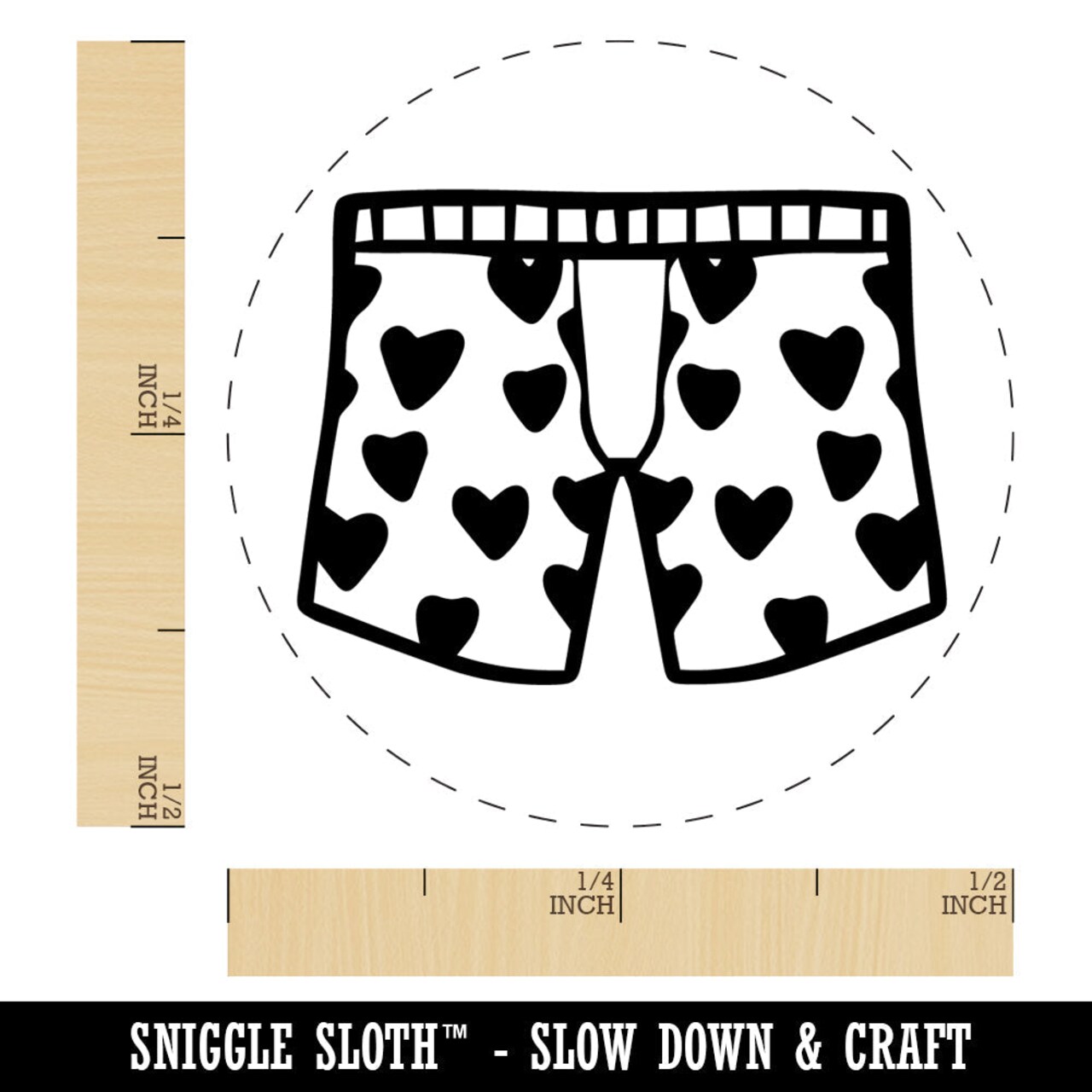Boxers Men Underwear Hearts Rubber Stamp for Stamping Crafting Planners